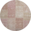 Piper Looms Mayfield Patchwork AMF664 Blush Machine Washable Area Rug Round Main Image