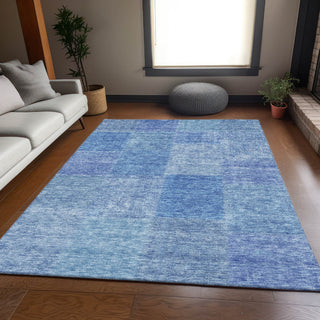 Piper Looms Mayfield Patchwork AMF664 Denim Machine Washable Area Rug Lifestyle Image Feature