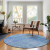 Piper Looms Mayfield Patchwork AMF664 Denim Machine Washable Area Rug Round Lifestyle Image Feature