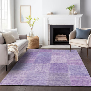 Piper Looms Mayfield Patchwork AMF664 Lavender Machine Washable Area Rug Lifestyle Image Feature