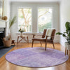 Piper Looms Mayfield Patchwork AMF664 Lavender Machine Washable Area Rug Round Lifestyle Image Feature