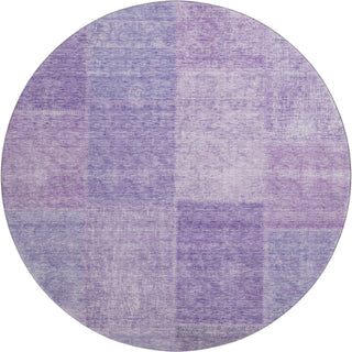 Piper Looms Mayfield Patchwork AMF664 Lavender Machine Washable Area Rug Round Main Image