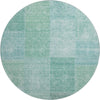 Piper Looms Mayfield Patchwork AMF664 Teal Machine Washable Area Rug Round Main Image