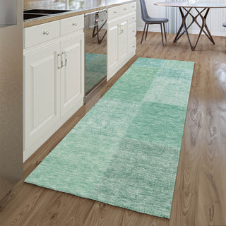 Piper Looms Mayfield Patchwork AMF664 Teal Machine Washable Area Rug Runner Lifestyle Image Feature