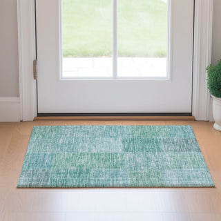 Piper Looms Mayfield Patchwork AMF664 Teal Machine Washable Area Rug Scatter Lifestyle Image Feature
