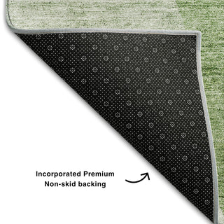 Piper Looms Mayfield Abstract AMF665 Aloe Machine Washable Area Rug Backing Image
