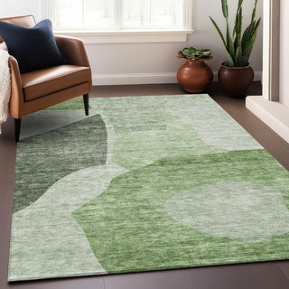 Piper Looms Mayfield Abstract AMF665 Aloe Machine Washable Area Rug Lifestyle Image Feature