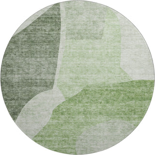 Piper Looms Mayfield Abstract AMF665 Aloe Machine Washable Area Rug Round Main Image
