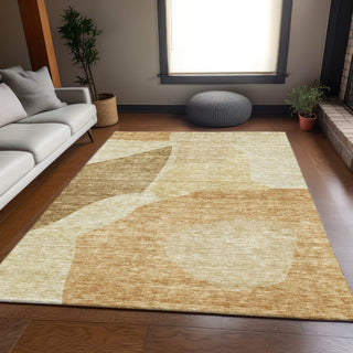 Piper Looms Mayfield Abstract AMF665 Beige Machine Washable Area Rug Lifestyle Image Feature