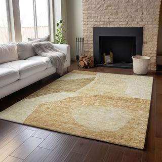 Piper Looms Mayfield Abstract AMF665 Beige Machine Washable Area Rug Lifestyle Image Feature