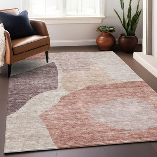 Piper Looms Mayfield Abstract AMF665 Blush Machine Washable Area Rug Lifestyle Image Feature