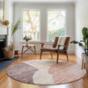 Piper Looms Mayfield Abstract AMF665 Blush Machine Washable Area Rug Round Lifestyle Image Feature