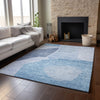 Piper Looms Mayfield Abstract AMF665 Denim Machine Washable Area Rug Lifestyle Image Feature