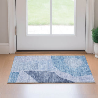 Piper Looms Mayfield Abstract AMF665 Denim Machine Washable Area Rug Scatter Lifestyle Image Feature
