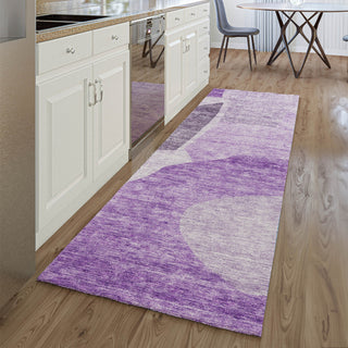 Piper Looms Mayfield Abstract AMF665 Eggplant Machine Washable Area Rug Runner Lifestyle Image Feature