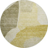 Piper Looms Mayfield Abstract AMF665 Gold Machine Washable Area Rug Round Main Image