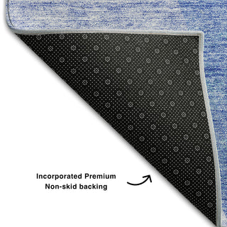 Piper Looms Mayfield Abstract AMF665 Navy Machine Washable Area Rug Backing Image