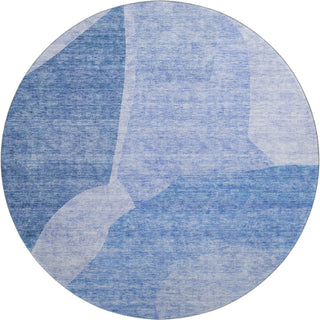 Piper Looms Mayfield Abstract AMF665 Navy Machine Washable Area Rug Round Main Image