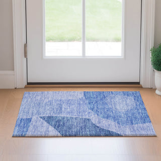 Piper Looms Mayfield Abstract AMF665 Navy Machine Washable Area Rug Scatter Lifestyle Image Feature