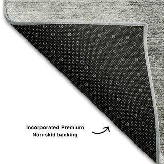 Piper Looms Mayfield Abstract AMF665 Silver Machine Washable Area Rug Backing Image