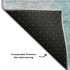 Piper Looms Mayfield Abstract AMF665 Teal Machine Washable Area Rug Backing Image