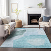 Piper Looms Mayfield Abstract AMF665 Teal Machine Washable Area Rug Lifestyle Image Feature