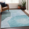 Piper Looms Mayfield Abstract AMF665 Teal Machine Washable Area Rug Lifestyle Image Feature