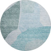Piper Looms Mayfield Abstract AMF665 Teal Machine Washable Area Rug Round Main Image