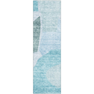 Piper Looms Mayfield Abstract AMF665 Teal Machine Washable Area Rug Runner Main Image