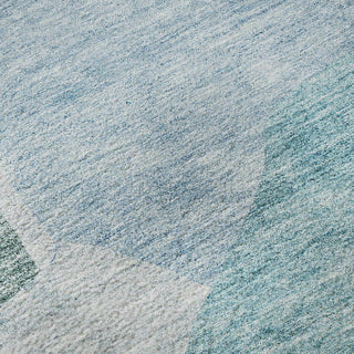 Piper Looms Mayfield Abstract AMF665 Teal Machine Washable Area Rug Swatch Image