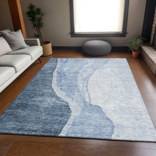 Piper Looms Mayfield Abstract AMF667 Blue Machine Washable Area Rug Lifestyle Image Feature