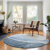 Piper Looms Mayfield Abstract AMF667 Blue Machine Washable Area Rug Round Lifestyle Image Feature