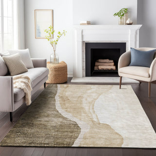 Piper Looms Mayfield Abstract AMF667 Brown Machine Washable Area Rug Lifestyle Image Feature