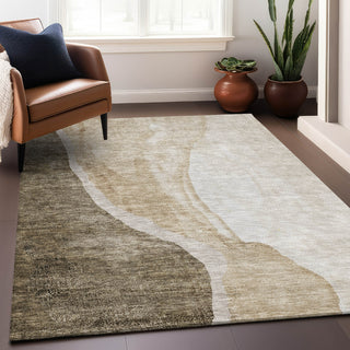 Piper Looms Mayfield Abstract AMF667 Brown Machine Washable Area Rug Lifestyle Image Feature
