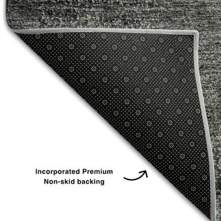 Piper Looms Mayfield Abstract AMF667 Charcoal Machine Washable Area Rug Backing Image