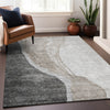 Piper Looms Mayfield Abstract AMF667 Charcoal Machine Washable Area Rug Lifestyle Image Feature
