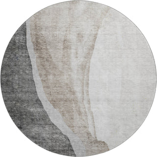 Piper Looms Mayfield Abstract AMF667 Charcoal Machine Washable Area Rug Round Main Image
