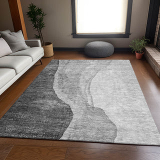 Piper Looms Mayfield Abstract AMF667 Gray Machine Washable Area Rug Lifestyle Image Feature