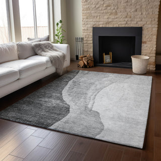 Piper Looms Mayfield Abstract AMF667 Gray Machine Washable Area Rug Lifestyle Image Feature