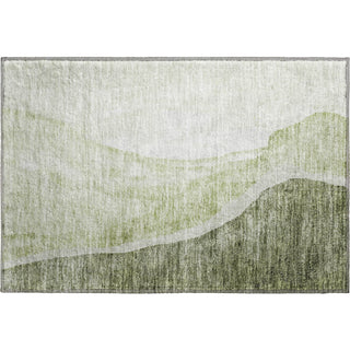 Piper Looms Mayfield Abstract AMF667 Olive Machine Washable Area Rug Scatter Main Image