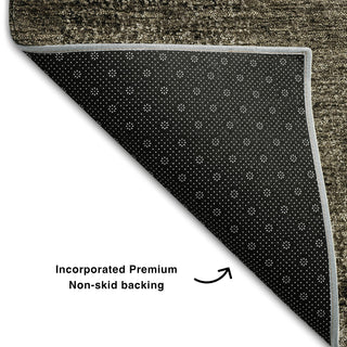 Piper Looms Mayfield Abstract AMF667 Taupe Machine Washable Area Rug Backing Image
