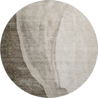 Piper Looms Mayfield Abstract AMF667 Taupe Machine Washable Area Rug Round Main Image