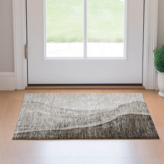Piper Looms Mayfield Abstract AMF667 Taupe Machine Washable Area Rug Scatter Lifestyle Image Feature