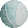 Piper Looms Mayfield Abstract AMF667 Teal Machine Washable Area Rug Round Main Image