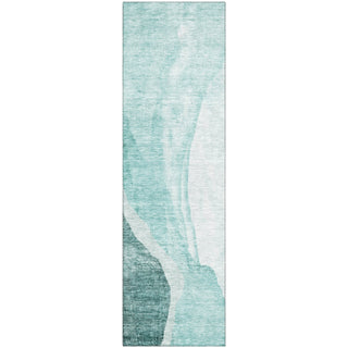 Piper Looms Mayfield Abstract AMF667 Teal Machine Washable Area Rug Runner Main Image