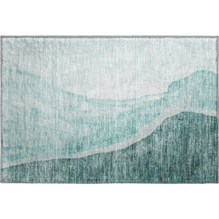Piper Looms Mayfield Abstract AMF667 Teal Machine Washable Area Rug Scatter Main Image