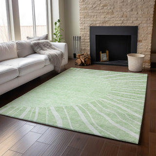 Piper Looms Mayfield Abstract AMF668 Aloe Machine Washable Area Rug Lifestyle Image Feature