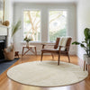 Piper Looms Mayfield Abstract AMF668 Beige Machine Washable Area Rug Round Lifestyle Image Feature