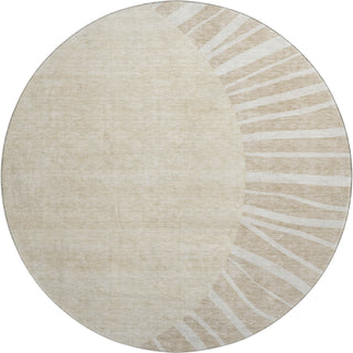 Piper Looms Mayfield Abstract AMF668 Beige Machine Washable Area Rug Round Main Image