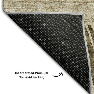 Piper Looms Mayfield Abstract AMF668 Brown Machine Washable Area Rug Backing Image
